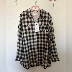 Kids Checkered Shirt - Black and White